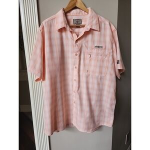Hook And Tackle Shirt Size XL Fishing Vented Short Sleeve Button Down Mens SPF
